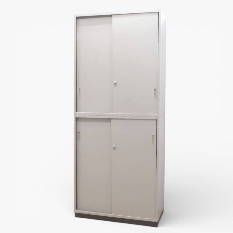 コクヨ 上下書庫セット UH-N12F1N/UH-N11F1N 引き違い ニューグレー キャビネット スチール書庫 EG16078 中古 配送サイズ300