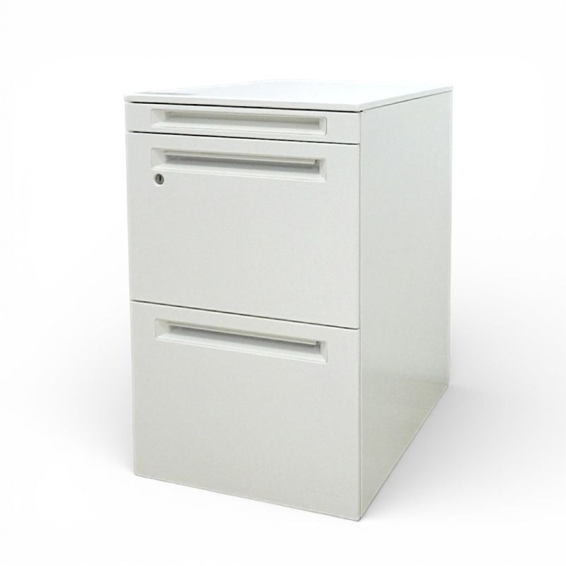 オカムラ 3段デスクワゴン プロユニット W393 D580 H650 DNC1CX Z975 ホワイト サイドキャビネット YH16052 中古 配送サイズ180