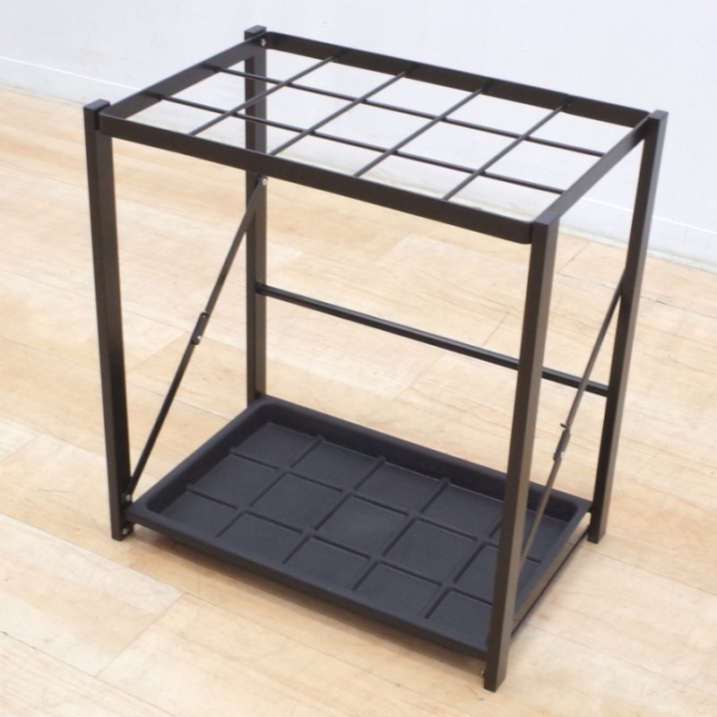 【展示品】 弘益 Koeki 傘立て 15本用 折り畳み式 K-F48T ブラック 笠置 アンブレラスタンド 滴受け 玄関収納 雑貨 折りたたみ KK16141 中古オフィス 配送サイズ160