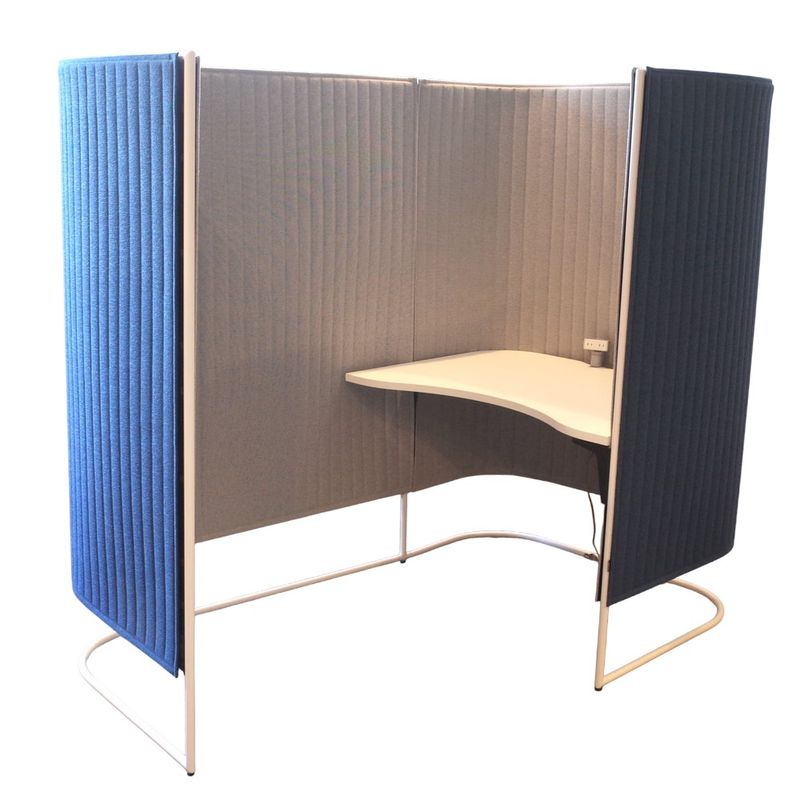 ★横浜・川崎・23区内は配送費サービス★  コクヨ インフレーム スクリーンブース 1人用 SNT-TSQMAW ブルー KK16232 EG16232 中古 配送組立設置無料