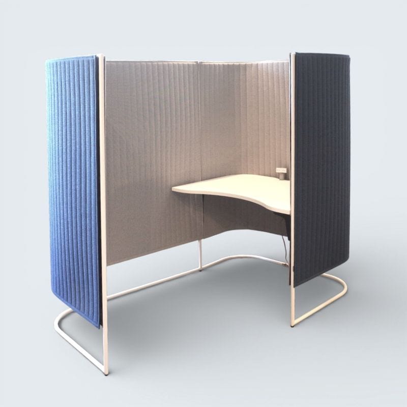 【中古】コクヨ ブースデスク インフレーム 集中スクリーンブース ローパーテーション付きデスク 1人用 SNT-TSQMAW ブルー 中古オフィス家具 KK16232