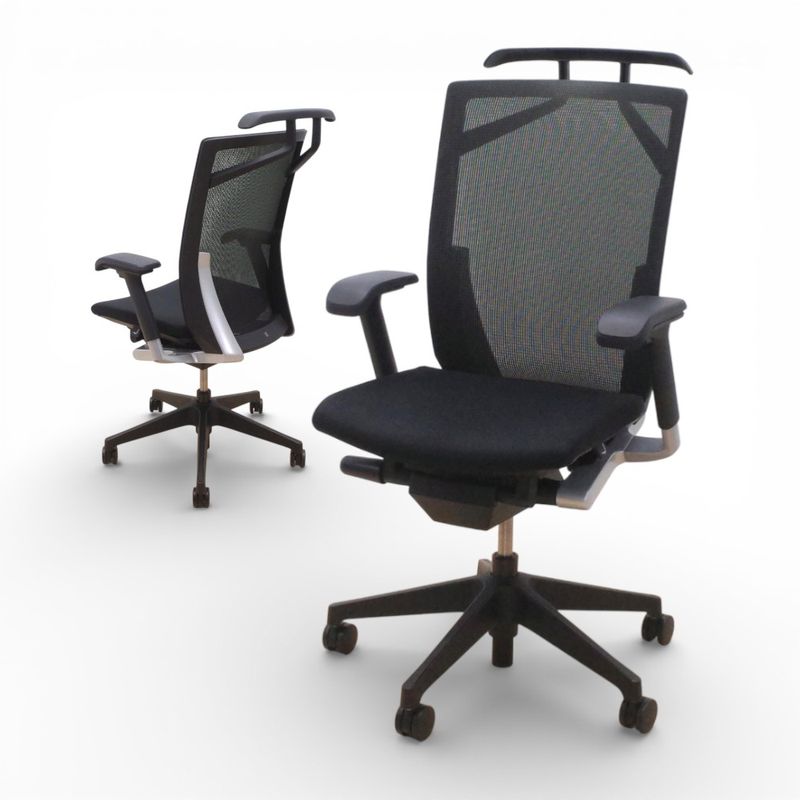 【訳有】 イトーキ ヴェント KE-837JB-T1T1 ブラック オフィスチェア ハイバック AG16287 中古 配送サイズ300