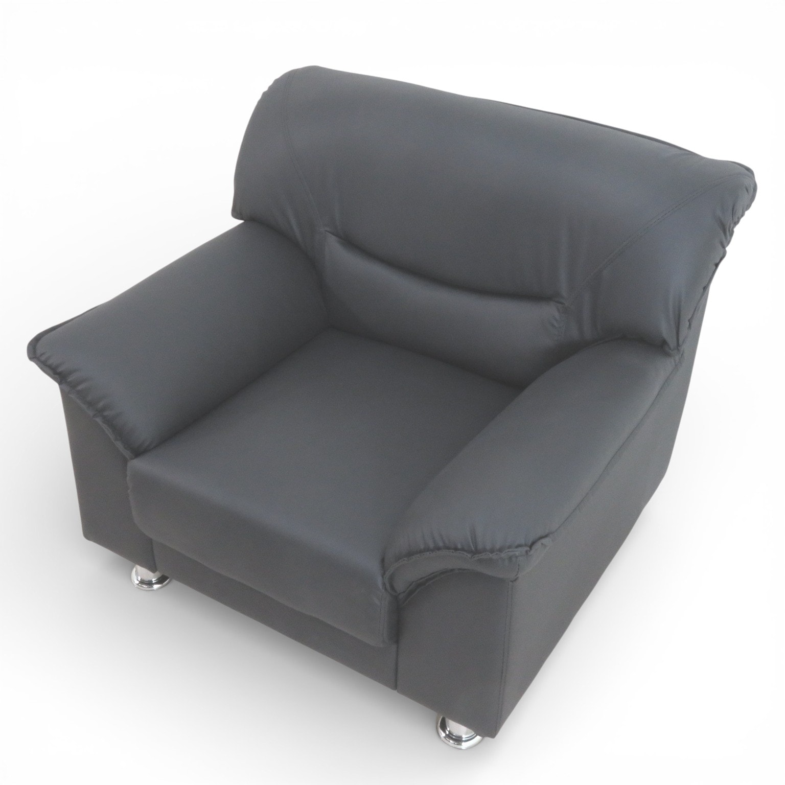 中古】ウチダ 応接用1人用ソファ チャコールグレー 1P エグゼクティブ