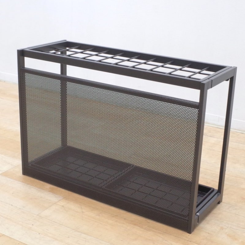 傘立て 30本用 折りたたみ式 グレー 笠立 アンブレラスタンド 水受け 玄関収納 インテリア小物 雑貨 便利グッズ KK16874 中古オフィス家具 配送サイズ160