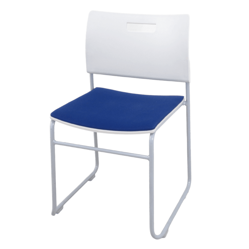 【SALE】【ラスト1特価！】アイチ PEN-S-5 ミーティングチェア ホワイト/ブルー スタッキングチェア EG17147 中古 配送サイズ180