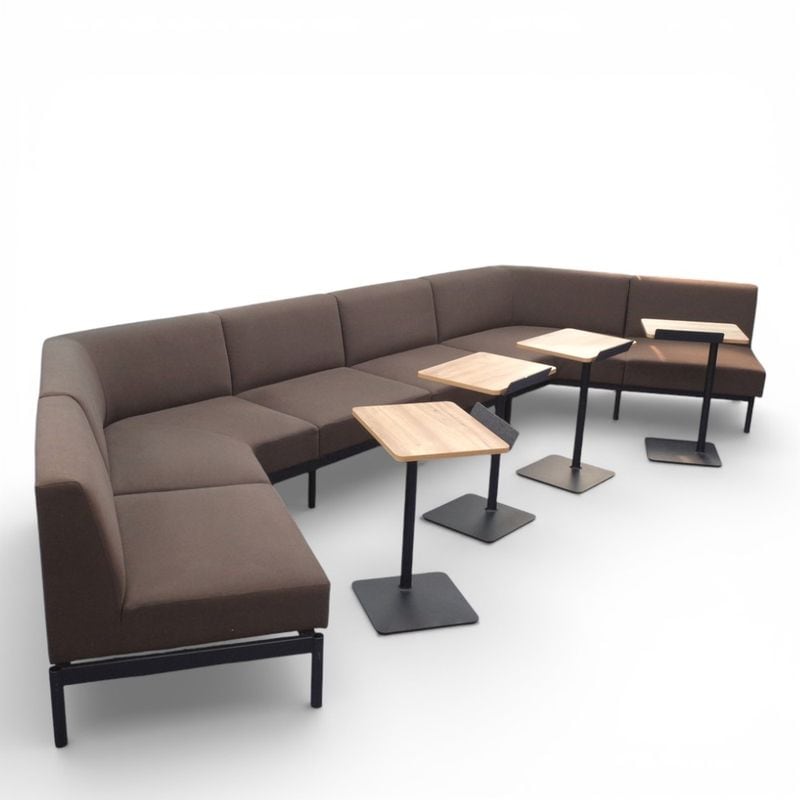 【配送エリア限定】ラウンドソファユニット・テーブル10点セット コクヨ コレッソ車座セットB ペルソ ミニテーブル4台 KK17258＆17262 中古