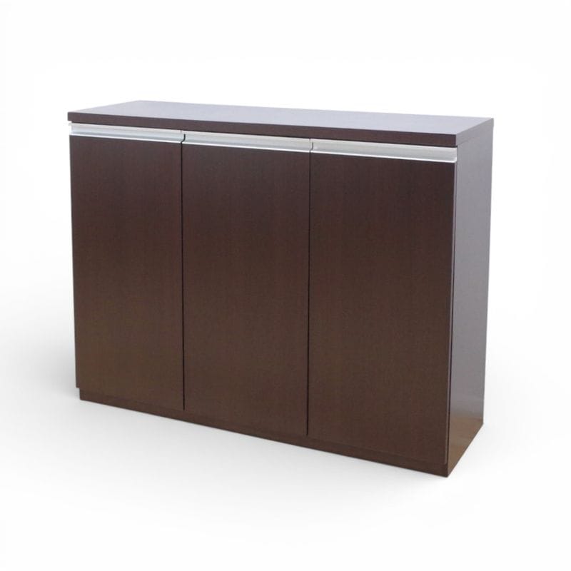 【中古】イノウエ サイドボード W1200 D400 H930 木目 ブラウン ローキャビネット 役員家具 KK17292 オフィス家具