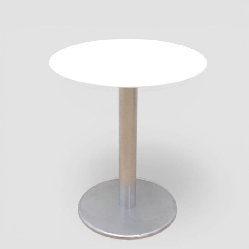 【中古】相合家具 丸テーブル 円形テーブル ホワイト/シルバー W600 D600 H700 ラウンドテーブル 中古オフィス家具 EG17360