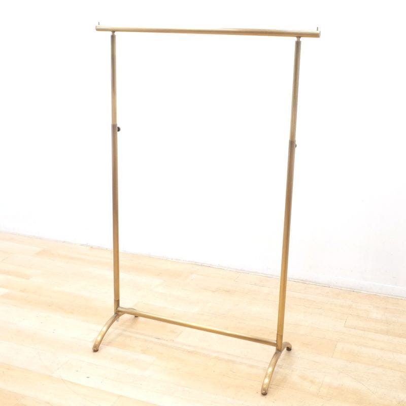 店研創意 アンティークゴールド ハンガーラック W900 高さ調整可 ゴールドメッキ コートハンガー インテリア小物 店舗什器 KK17406 中古オフィス 配送サイズ300