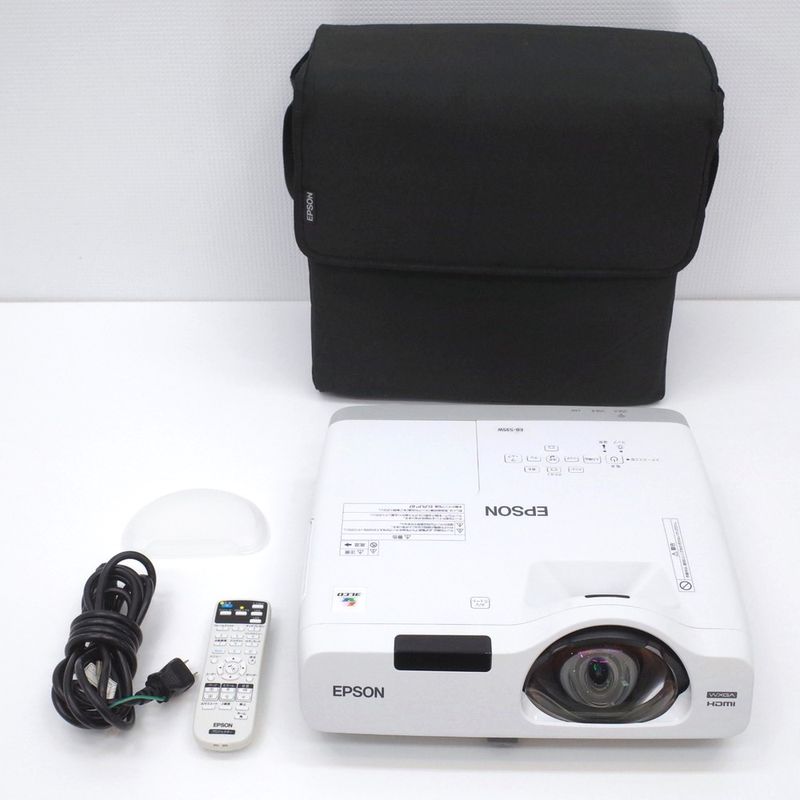 エプソン EPSON プロジェクター EB-535W ホワイト レンズカバー 台形歪み補正機能 3400lm 映写機 投影機 OA機器 KK17386 中古オフィス家電 配送サイズ120