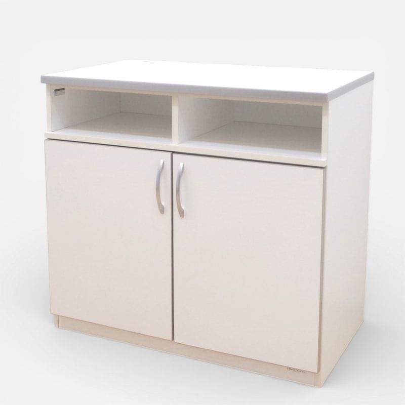 オカムラ キッチンキャビネット ホワイト W900 D520 H840 カフェキャビネット コンセント付 KK17469 中古 配送サイズ240