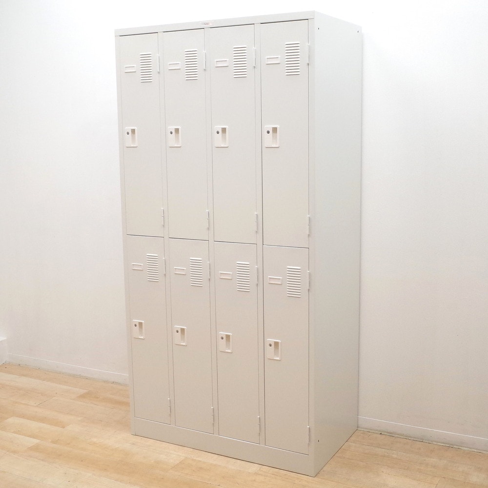 NAIKI ナイキ 8人用ロッカー LK8N ホワイト W900 D515 H1790 個人 