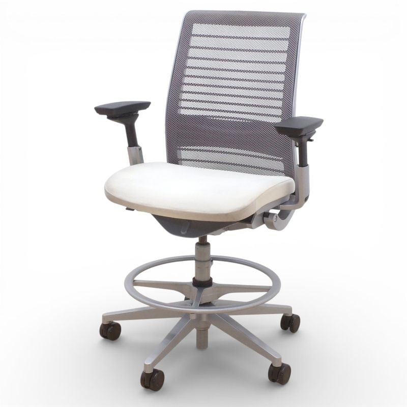 【SALE】スチールケース シンク オフィスチェア グレー 肘付き メッシュ 中古 KK17721 EG17721 配送サイズ300