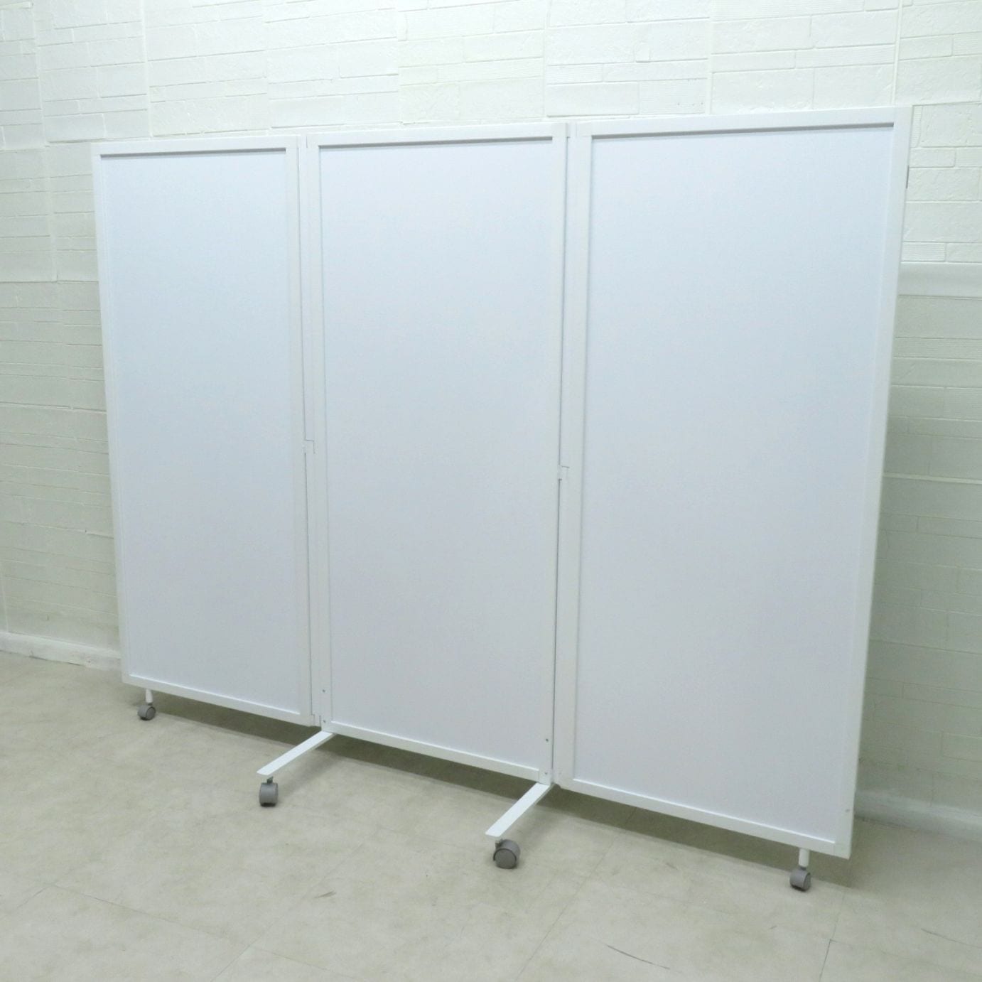 3連立式パーテーション ホワイト 白 衝立 間仕切り 折りたたみ