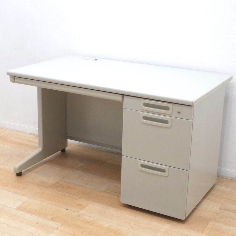 プラス PLUS LA 片袖デスク LA-T127 W1200 D700 H700 グレー オフィスデスク PCデスク 袖机 引き出し 収納 鍵無 EG17778 中古オフィス家 配送サイズ300