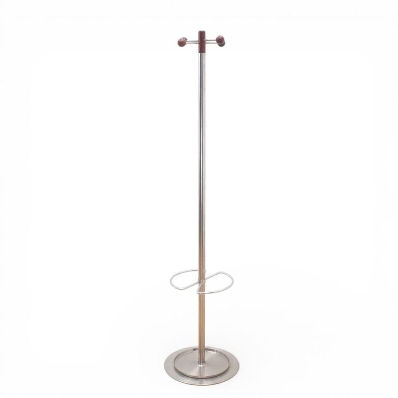 オカムラ okamura コートハンガー 木目 シルバー W420 D420 H1760 ハンガーラック ポールハンガー KK17783 中古 配送サイズ300