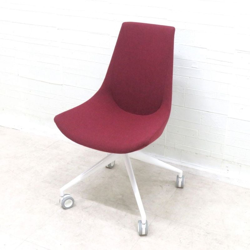 相合家具 EMA ミーティングチェア ワインレッド 赤 肘無し 多目的チェア 会議椅子 YH17857 中古 配送サイズ200