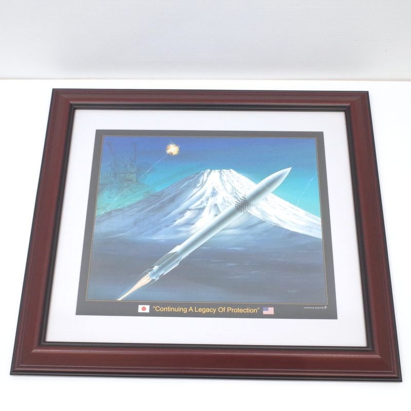 額縁 アートフレーム ポスター LOCKHEED MARTIN ロッキードマーティン ロケット アメリカ 日本 絵画 インテリア KK3863 中古オフィス家具 配送サイズ160