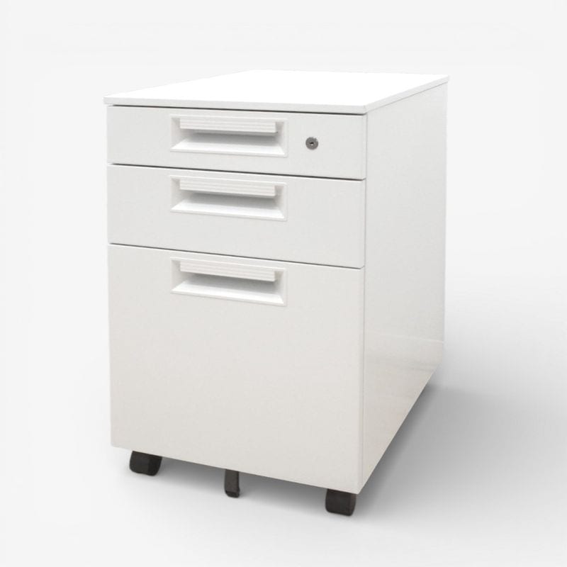 【中古】 プラス 3段デスクワゴン JS-046SC-3 W395 D575 H605 ホワイト サイドキャビネット 袖机 中古オフィス家具 KK17972 