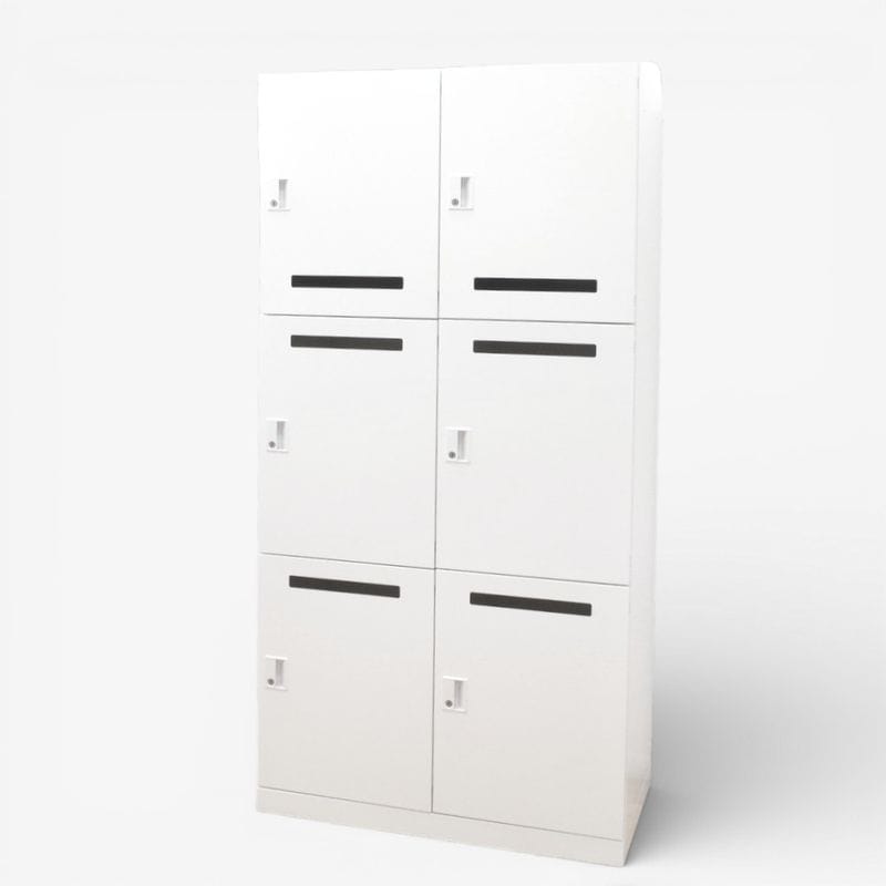 オカムラ 6人用パーソナルロッカー 2021年製 鍵有り ホワイト KK17983 中古 配送サイズ350