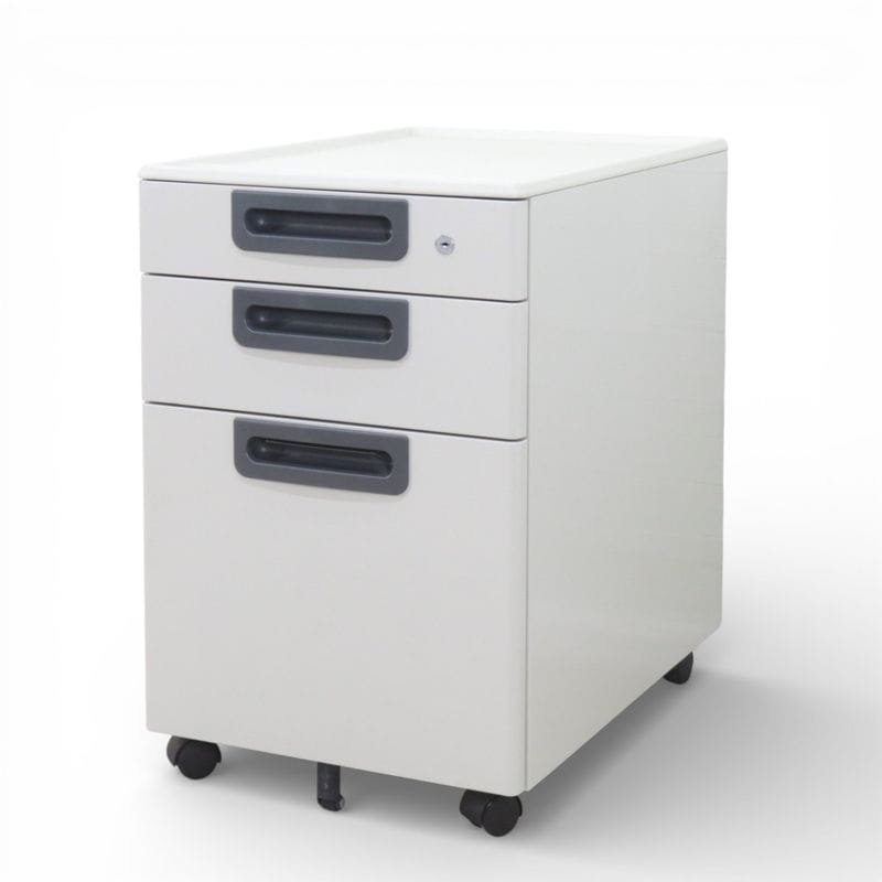 プラス 3段デスクワゴン LAシリーズ RY-046SC-3  LGY ニューグレー W395 D570 H600 インサイドワゴン 中古 YH17998 中古 配送サイズ180　