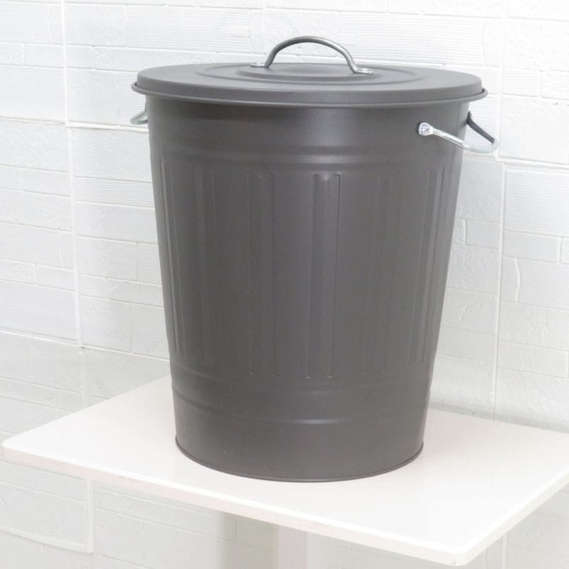 IKEA イケア KNODD クノッド 40L ゴミ箱 グレー ダストボックス  ごみ箱 レトロ 大容量 屋内 おしゃれ シンプル YH17946 中古オフィス家具 配送サイズ160