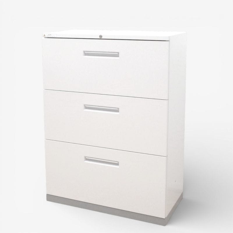 イナバ TF 3段ラテラル書庫 W800 D400 H1115 鍵無 ホワイト キャビネット オフィス家具 中古 KK18051  配送サイズ250