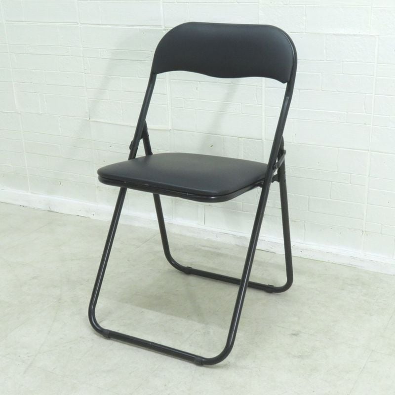 NITORI ニトリ パイプ椅子 ブラック  折り畳み 会議椅子 ミーティングチェア イベント セミナー 講演 持ち運び ワーク シンプル YH18041 中古オフィス家具 配送サイズ160