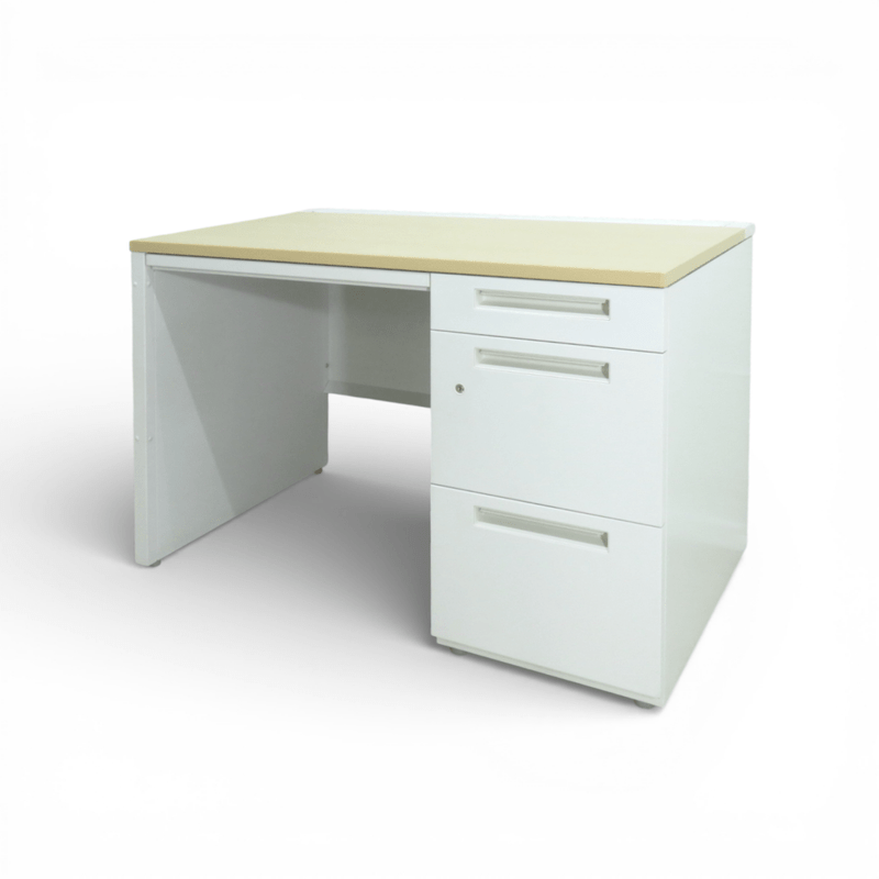 【SALE】イナバ デュエナ DU-FPセット11片 ナチュラル/ホワイト 片袖デスク  YH18042 中古 配送サイズ300