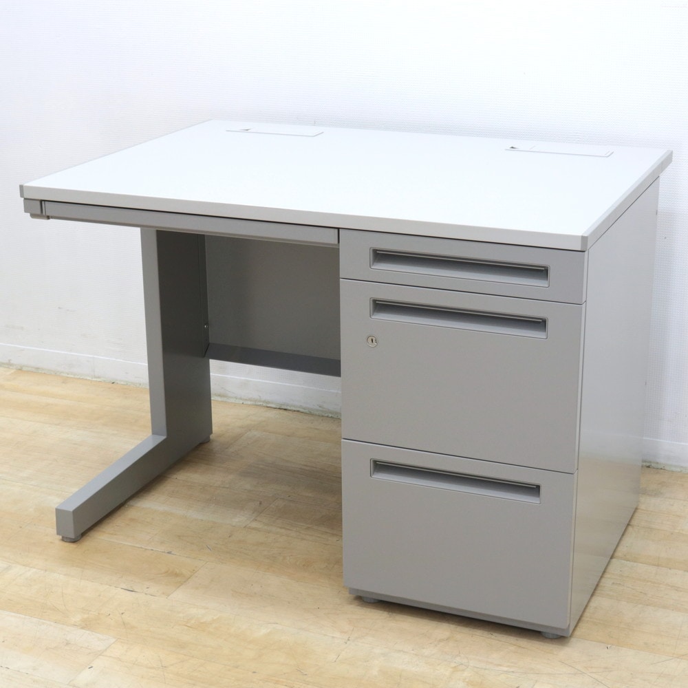【値下げ！】ウチダ 事務用片袖机（W1000×D700×H700）鍵無し オフィスデスク オフィス机 中古品 内田洋行 ウチダ スカエナ 片袖デスク W1000 D700 H700 グレー