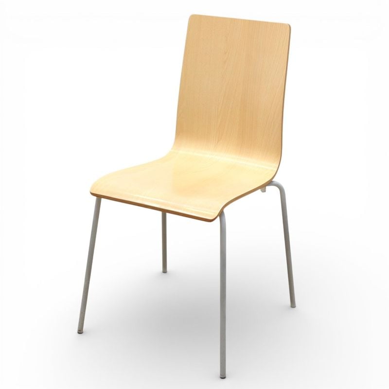 【SALE】相合家具 ミーティングチェア ナチュラル 木目 スタッキング カフェ EG18065 中古 配送サイズ200