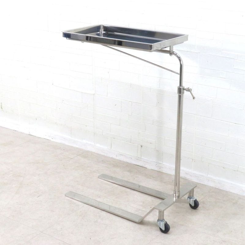 消毒盤台 シルバー ステンレス キャスター バット取外式 治療 移動式 医療現場 病院 施設 医療用具 機器 YH18196 中古オフィス家具 配送サイズ200