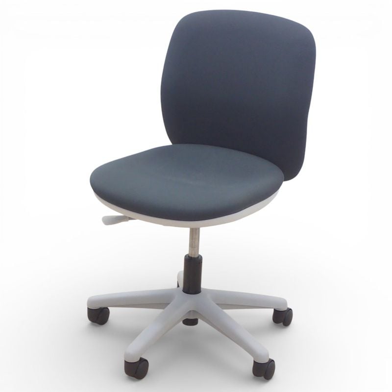 ウチダ エニーザ AF-10WS 肘無オフィスチェア グレー ローバック リクライニング 布張り KK18218 中古 配送サイズ220