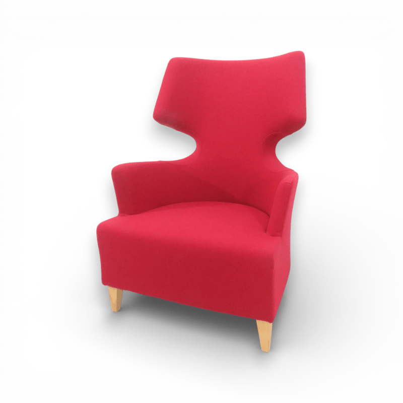 【SALE】SOGO ラウンジチェア アームチェア レッド ダイニングチェア 肘付き 相合家具 YH18306 中古 配送サイズ300