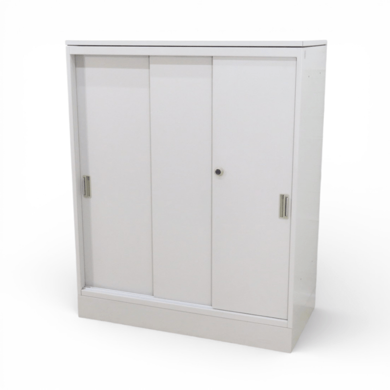 Ceha チェハ ハイキャビネット スライド書庫 蛇腹式 ホワイト 両開き