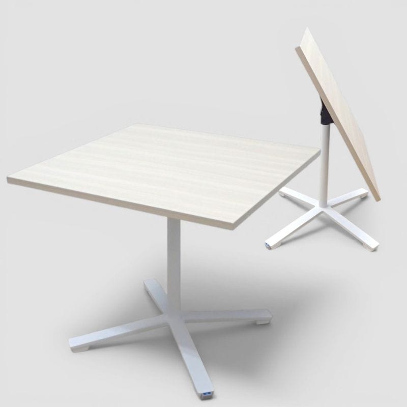 【中古】コクヨ DAYS OFFICE フリップトップ ミーティングテーブル ナチュラル ホワイト W800 D800 H720 スタックテーブル キャスター付 EG18500 中古オフィス家具