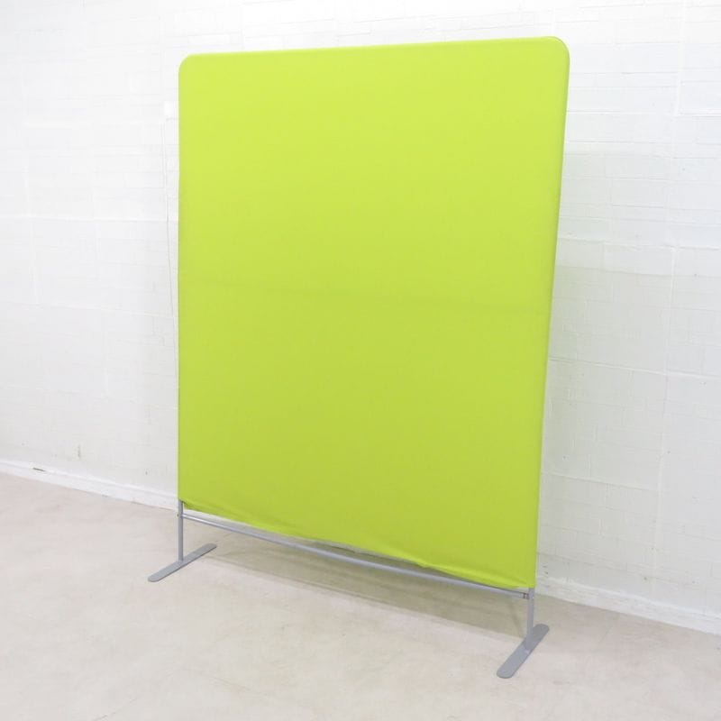 【SALE】ローパーテーション 衝立 ファブリック 幅1200 高さ1600 着脱式丸洗い ライトグリーン YH17876 中古 配送サイズ350