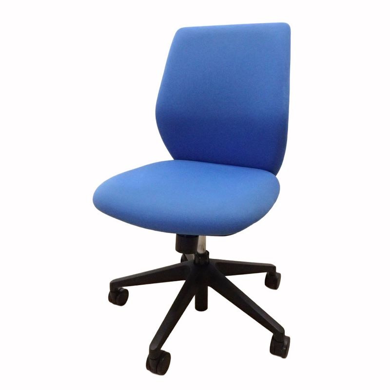 肘無オフィスチェア NC-110 シンクロロッキング ローバック ワークチェア 布張り 在宅 コンパクト EG18212-1 中古オフィス家具 配送サイズ220