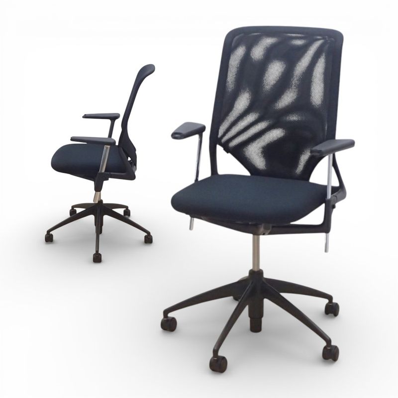 ヴィトラ オフィスチェア メダ2 アルベルト･メダ 肘付き ハイバック ブラック メッシュ ワークチェア KK18515-1 中古