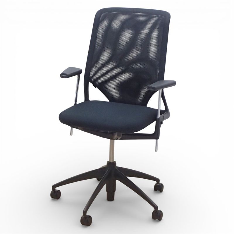 ヴィトラ メダ2 アルベルト･メダ オフィスチェア 肘付き ハイバック ブラック メッシュ KK18515-1 中古 配送サイズ250