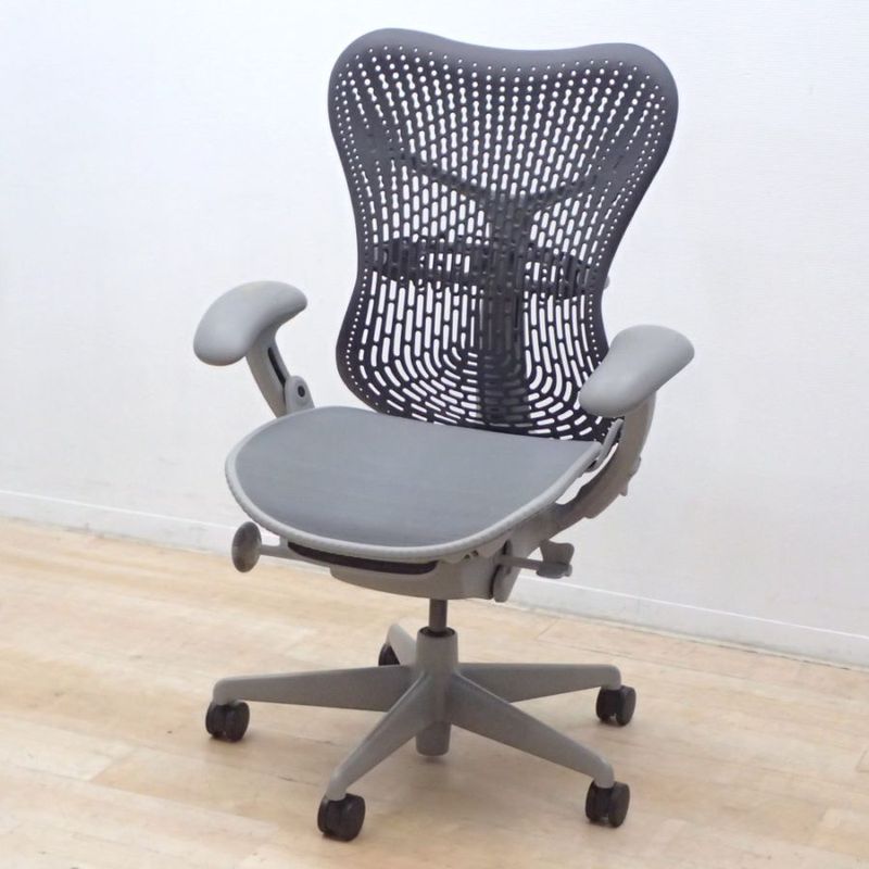 ハーマンミラー ミラチェア 　スマートグレー Herman Miller ハーマンミラー Mirra ミラチェア 肘付オフィス