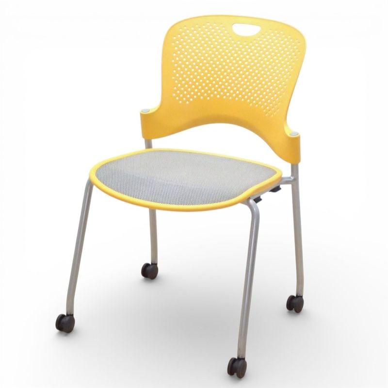 Herman Miller ケイパーチェア ミーティングチェア イエロー スタッキングチェア EG18510 中古 配送サイズ220