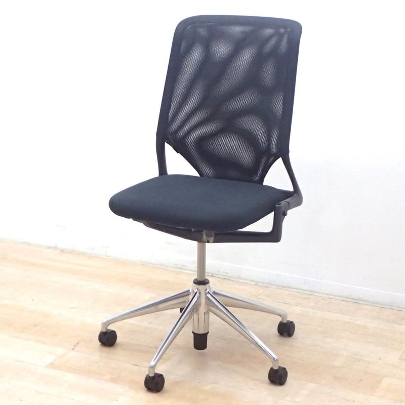 vitra. ヴィトラ Meda2 メダ2 アルベルト･メダ 肘無オフィスチェア デザインチェア ブラック メッシュ 高級 KK18515-3 中古オフィス家具 配送サイズ250