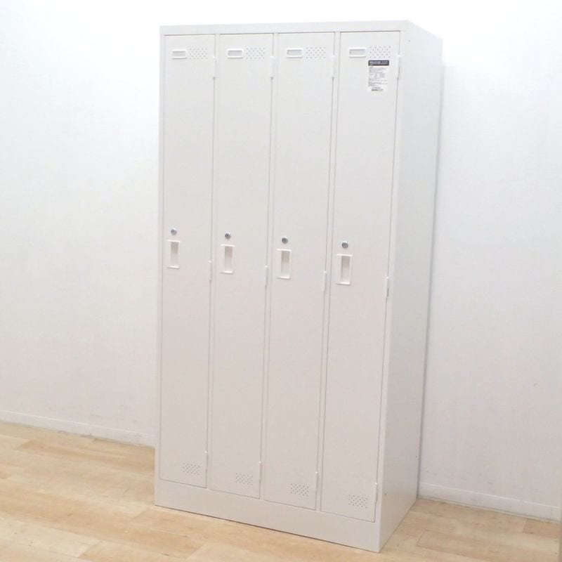 KOKUYO コクヨ LKロッカー 4人用ロッカー LK-N4SAWE ホワイト 網棚 ハンガーパイプ 傘ホルダー 更衣室 鍵有 KK18638 中古オフィス家具 配送サイズ350