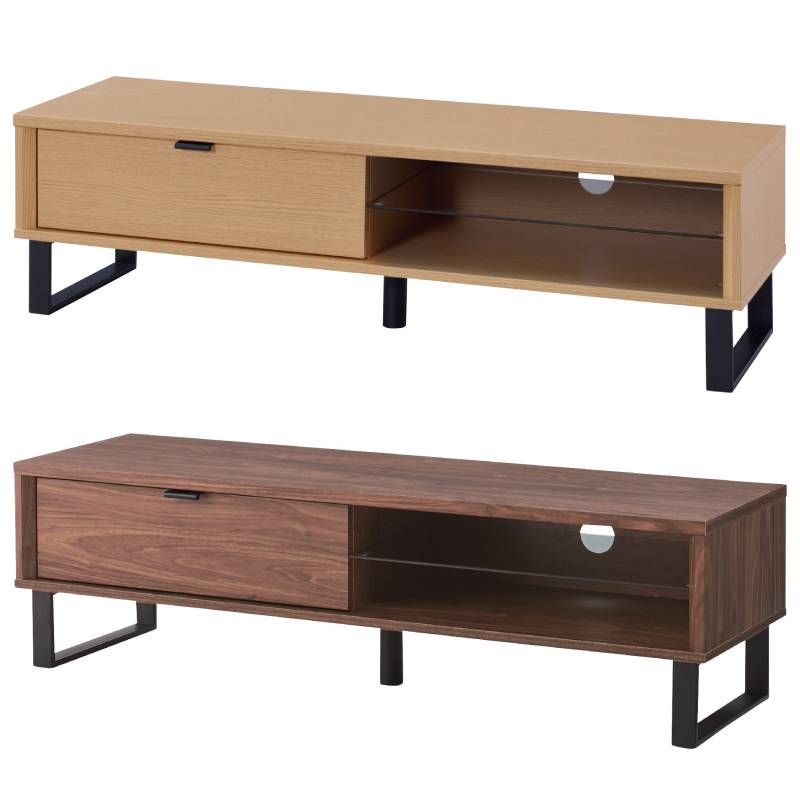 【新品】テレビボード AVボード ガラス棚 幅120cm 北欧 ナチュラル BR002-000056 【SS18】