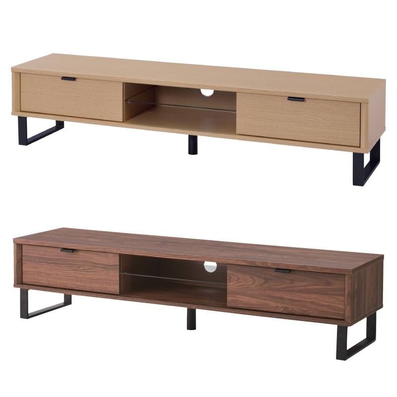 【新品】ローボード AVボード ガラス棚 幅150cm 北欧 ナチュラル BR002-000057【SS35】 