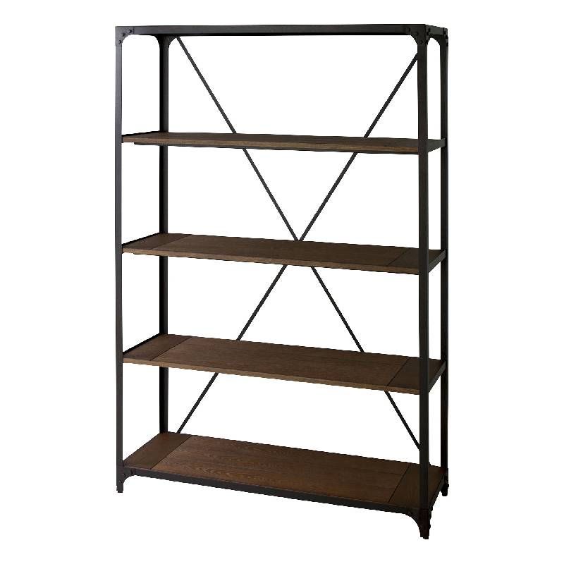 【新品】ワイドラック 4段  ヴィンテージ スチール 天然木 BR002-000061【SS35】