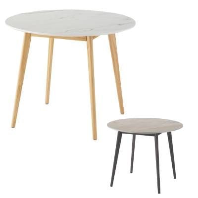 【新品】ラウンドテーブル 大理石調 直径90cm 北欧 BR002-000079【SS18】