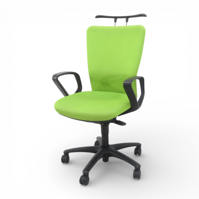 【SALE】オカムラ カロッツァ(Carrozza)CK46ZR FS15 オフィスチェア ライトグリーン 肘付き ハンガー付 事務椅子 YH18424 中古 配送サイズ240 