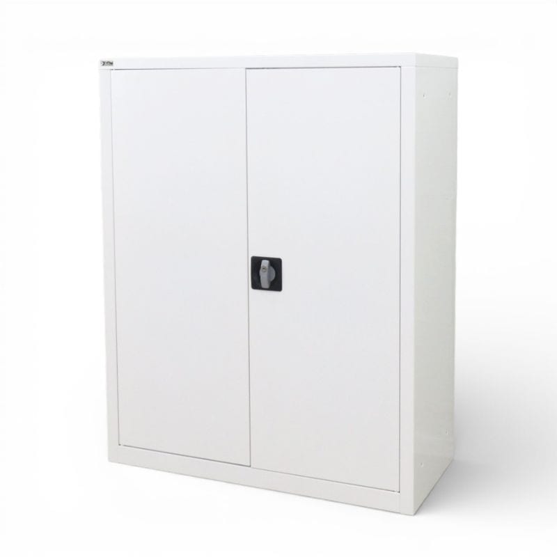 チェハ 両開き書庫 ホワイト W880 D400 H1125 スチールキャビネット 鍵なし 収納庫 観音開き EG18589 中古 配送サイズ300